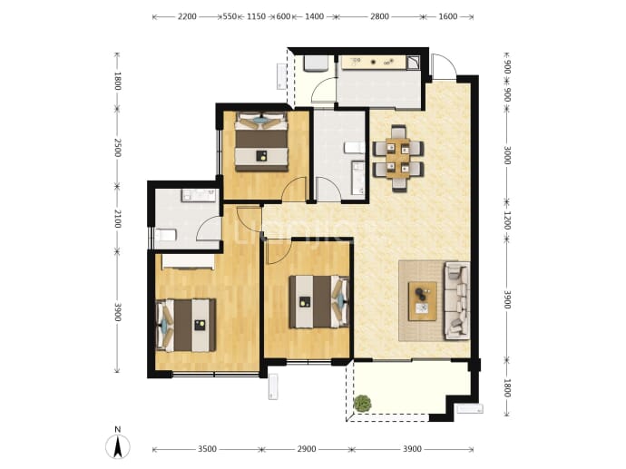 诚卓和悦府--建面 117.29m²