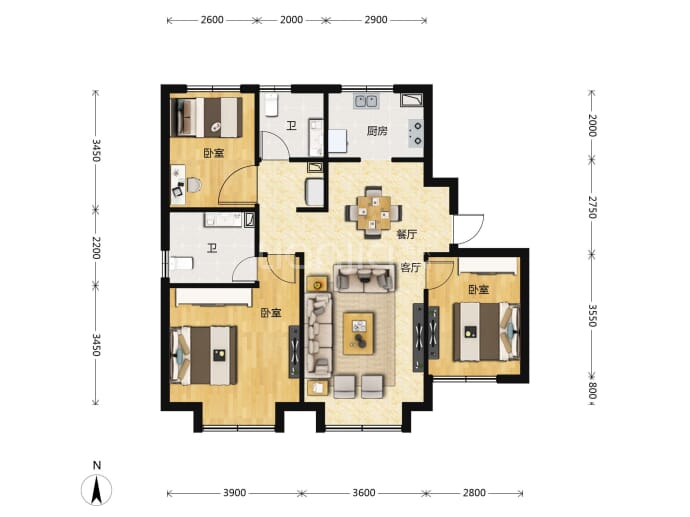 誉东苑--建面 113m²