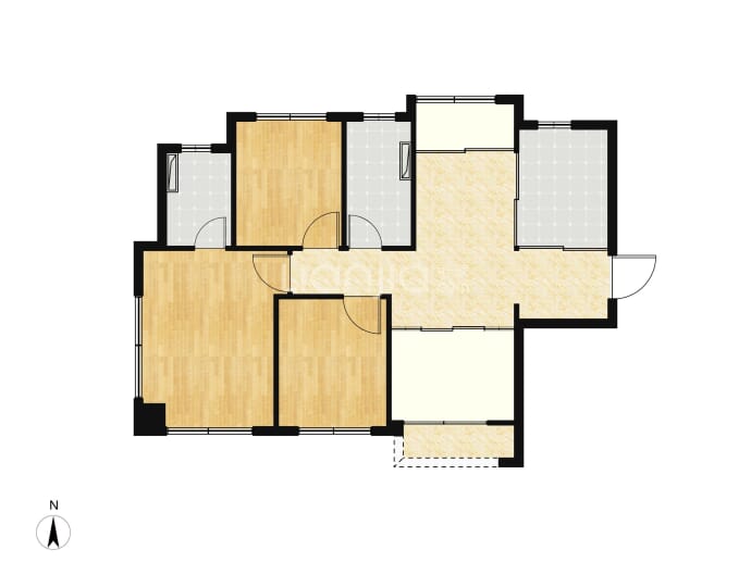建发书香云锦3室2厅2卫户型图