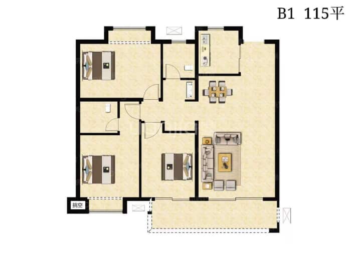 兰亭都荟花园--建面 115m²