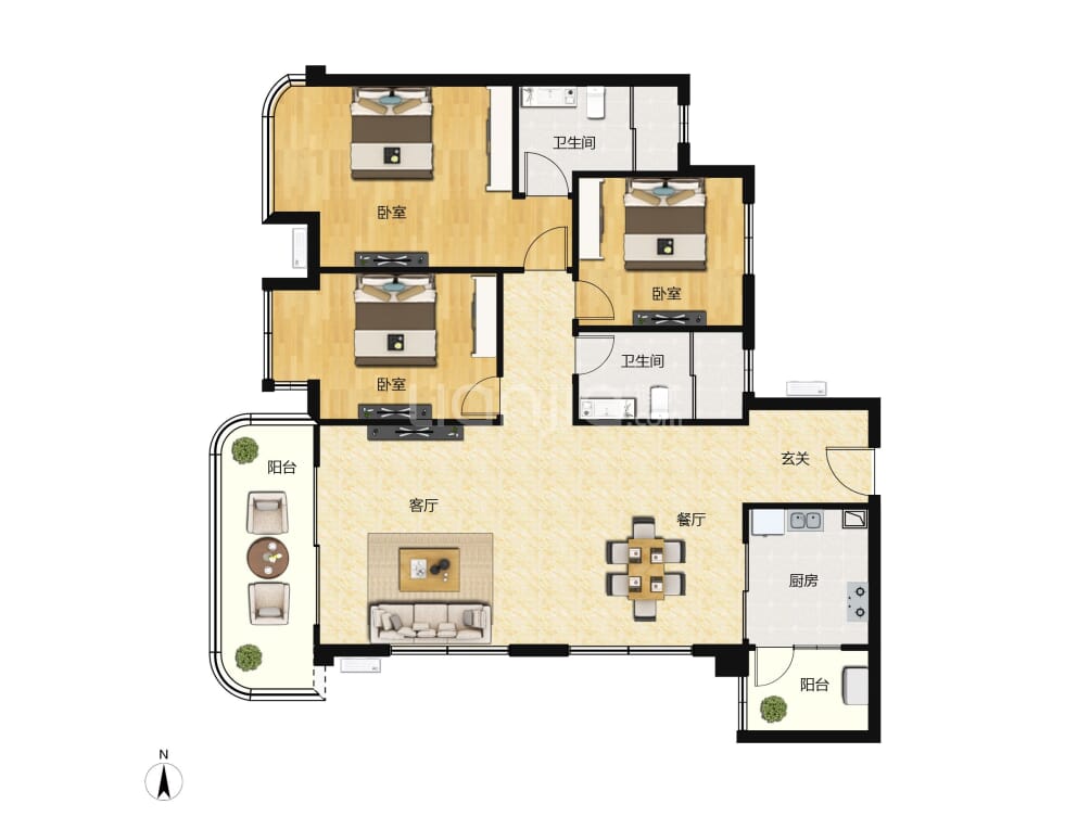 领地观江府户型图(链家网)