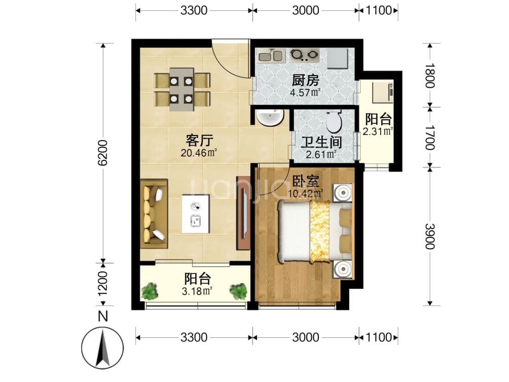 阳光上城户型图(链家网)