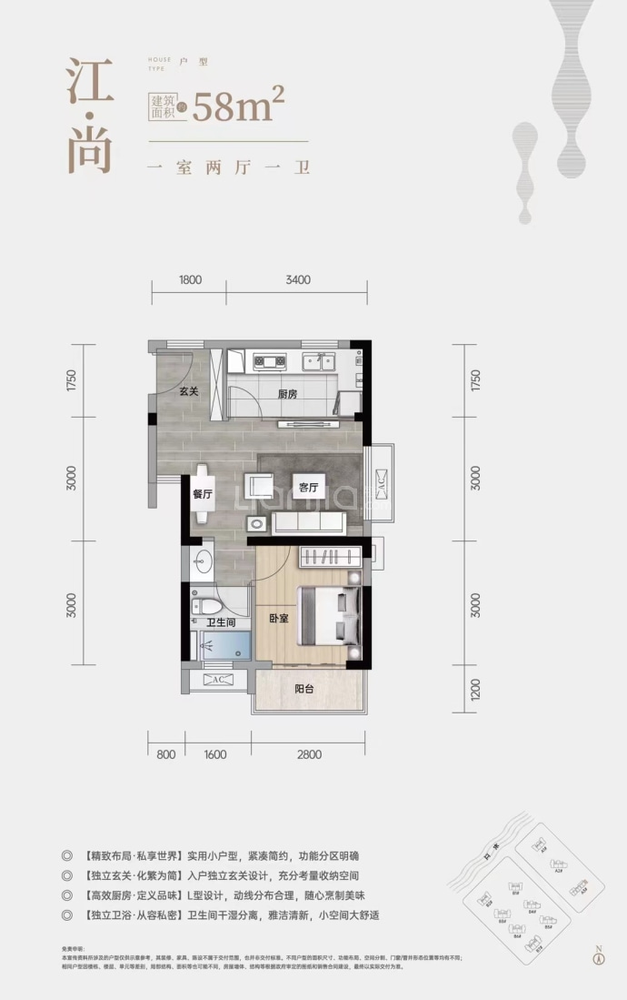 城投联投誉江南--建面 58m²