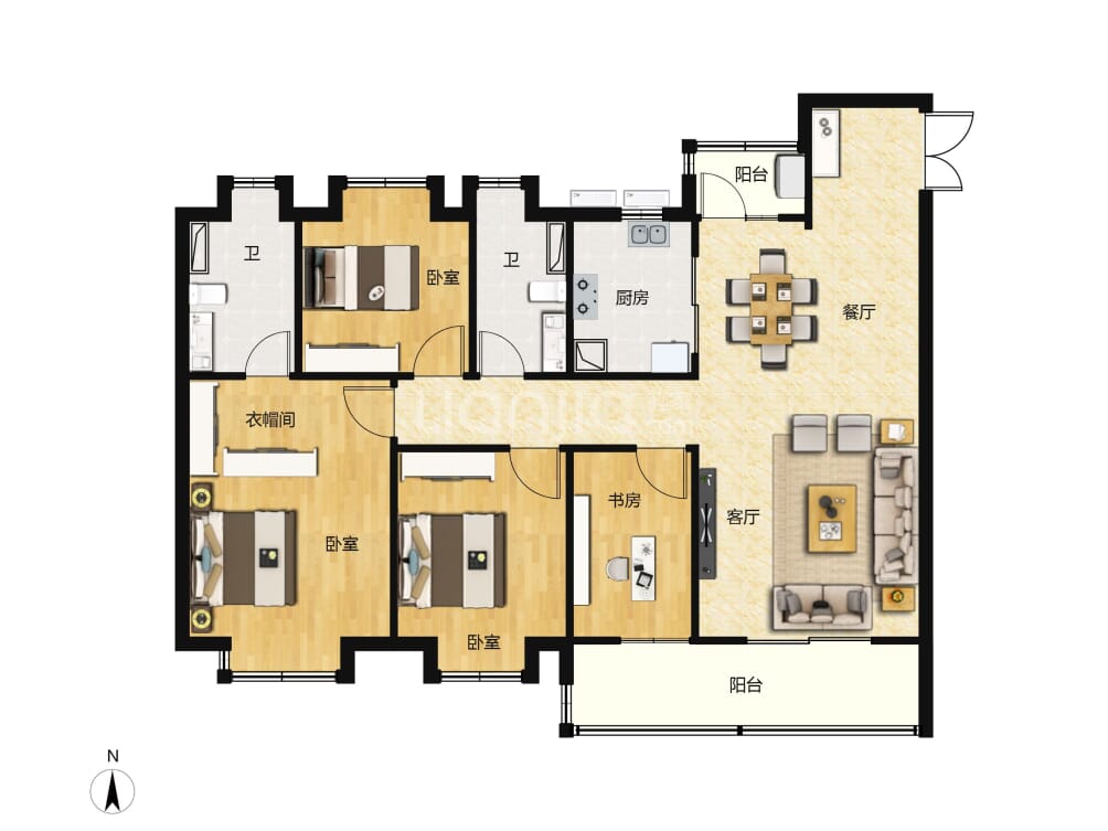 华侨城欢乐天际户型图(链家网)