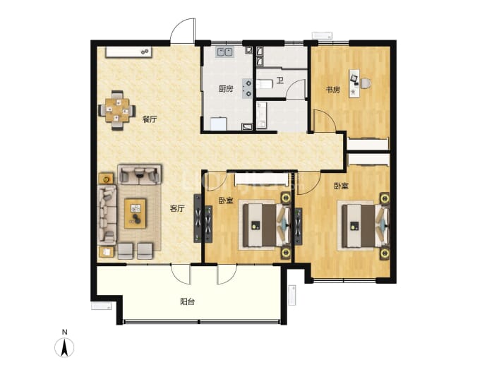 北岸雅居--建面 95m²