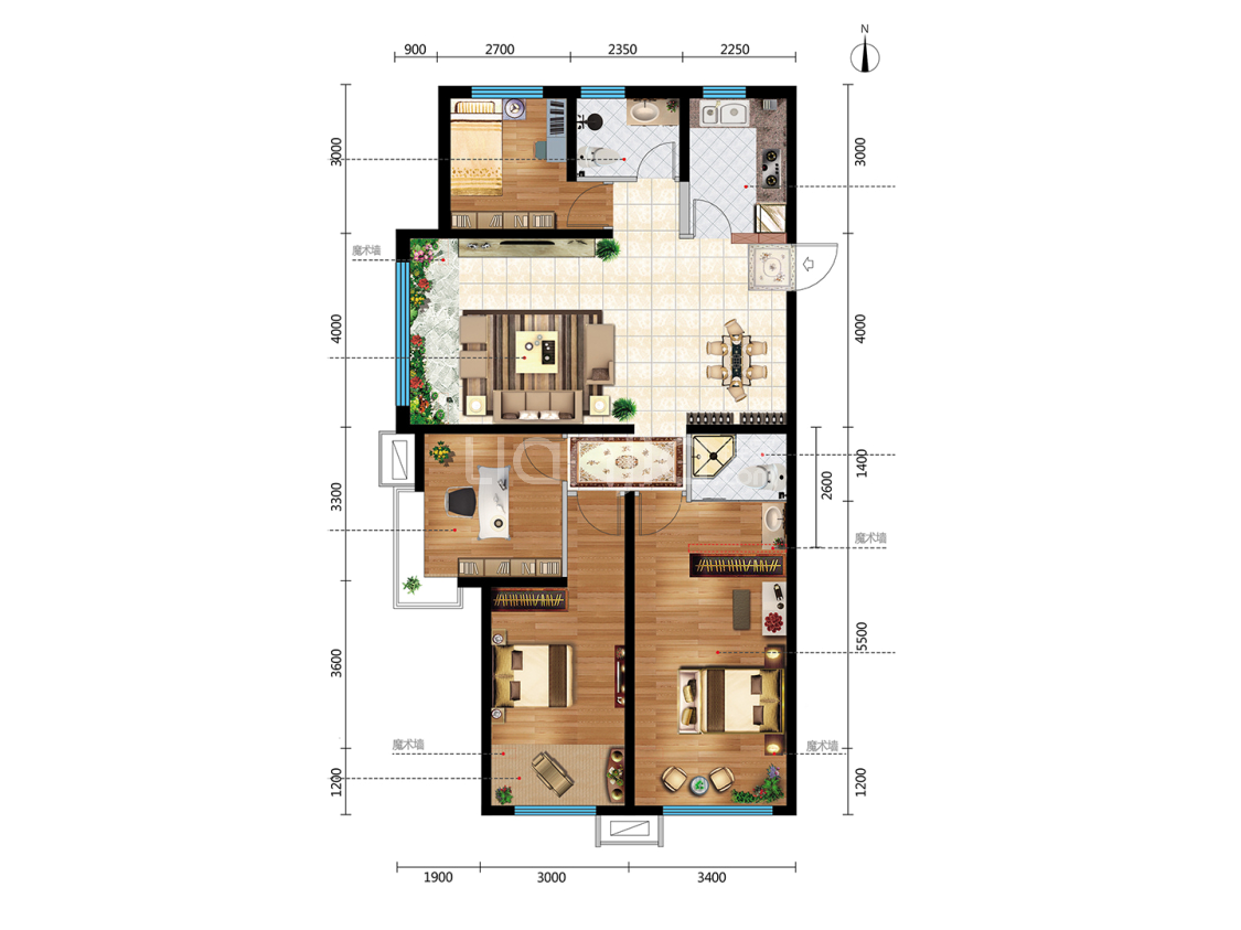 首创·国际学园143㎡户型户型图(链家网)