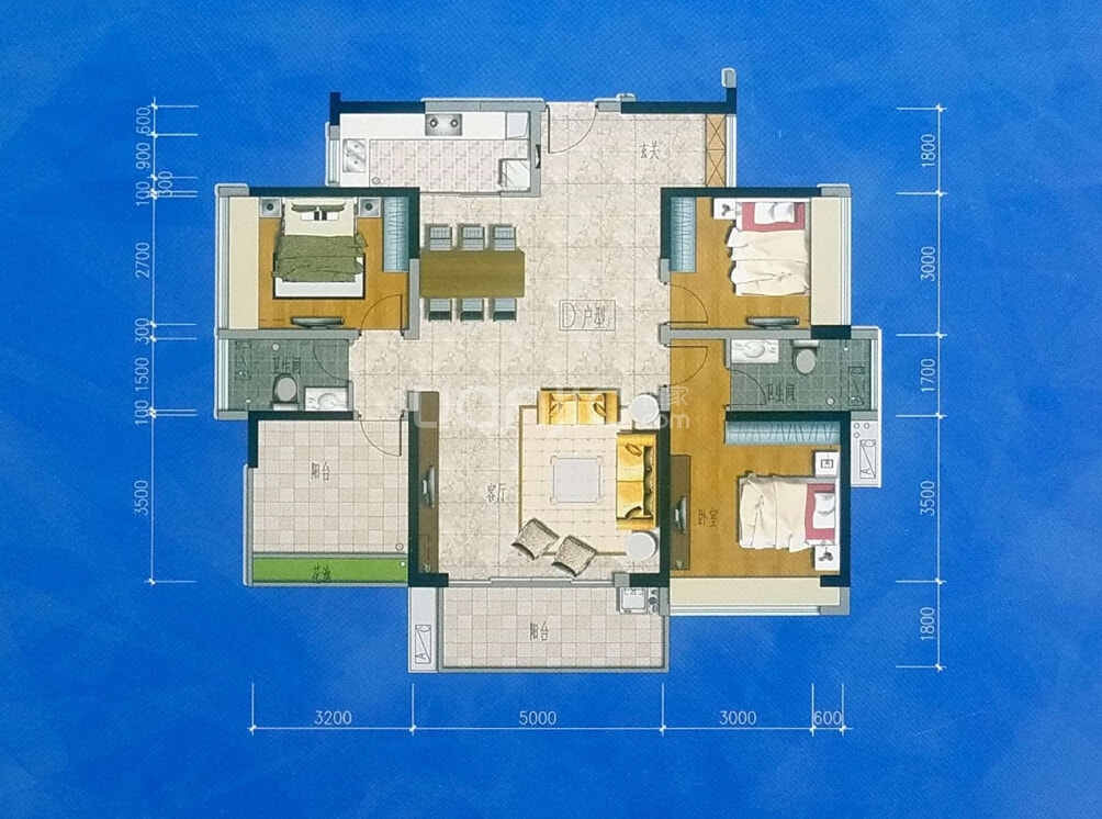 水榭丹堤户型图(链家网)