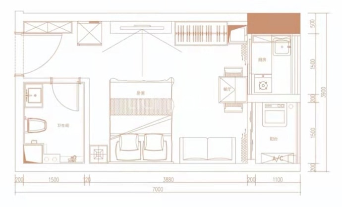 今日香沙御景园--建面 33m²