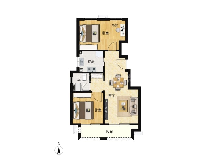 远洋潮起东方--建面 85m²