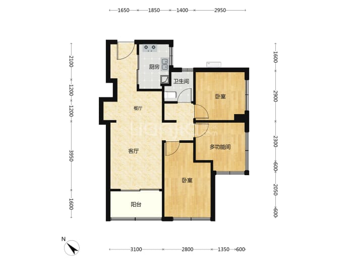 鸿荣源·珈誉玖玺--建面 75m²