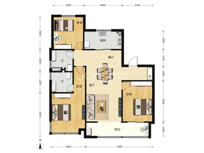 绿城豫府小高组团--建面 139m²