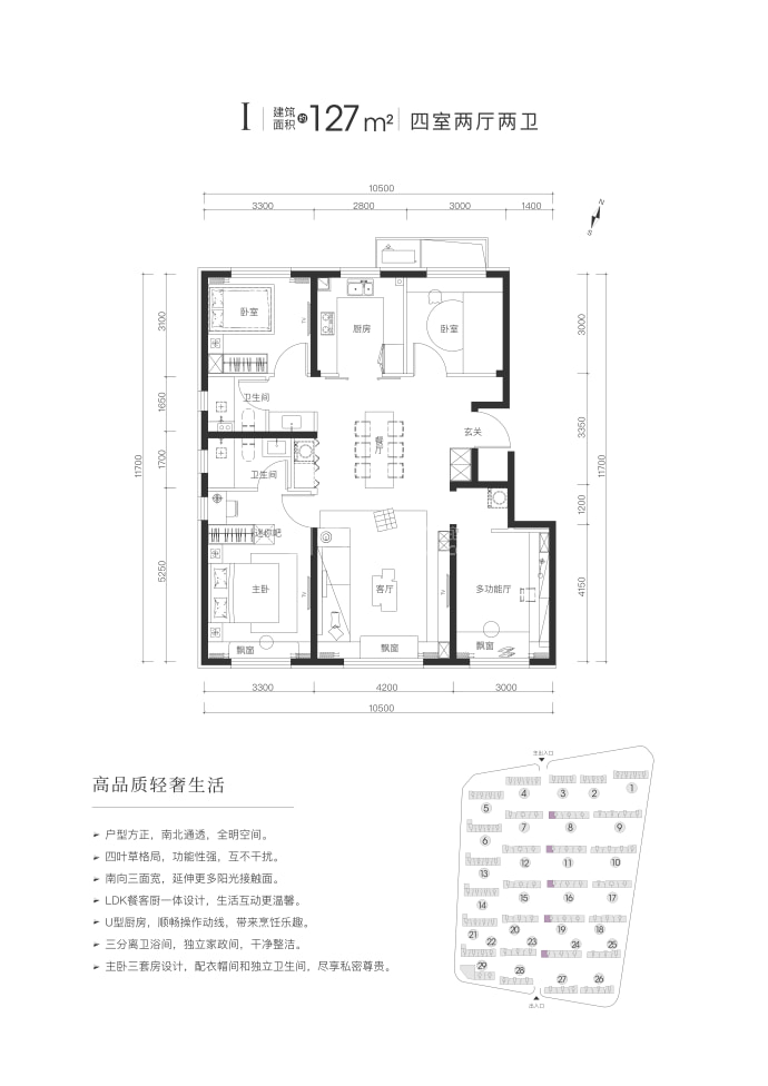 北京城建·国誉燕园--建面 127m²