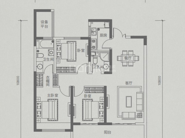 沣水云岭110㎡户型户型图(链家网)