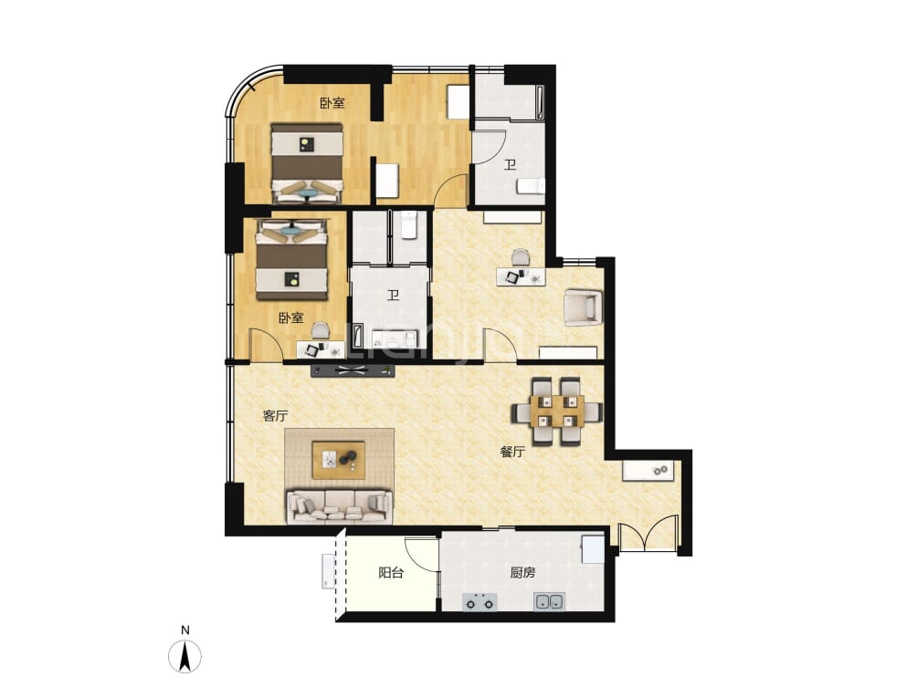 国浩18t户型图(链家网)