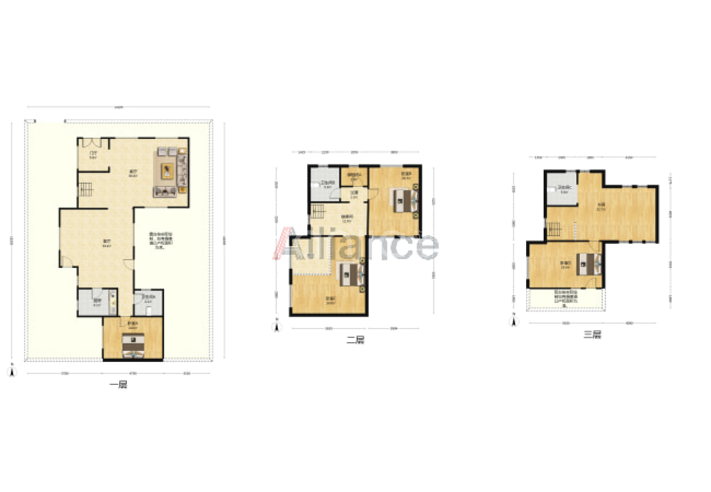 北京西南 京都颐和城300平联排别墅边户带大院子-户型图