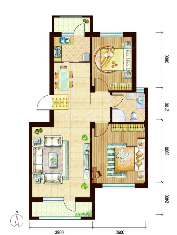 香堤岛--建面 84m²