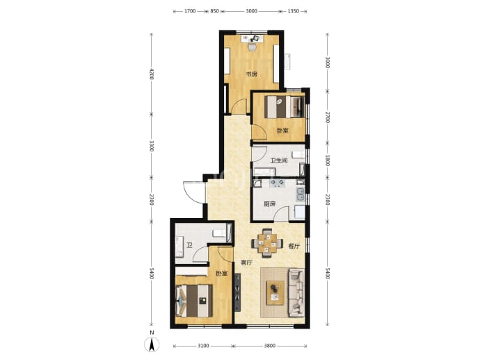 朝阳壹号--建面 110m²