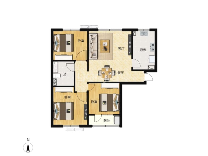 福地新园--建面 105.55m²