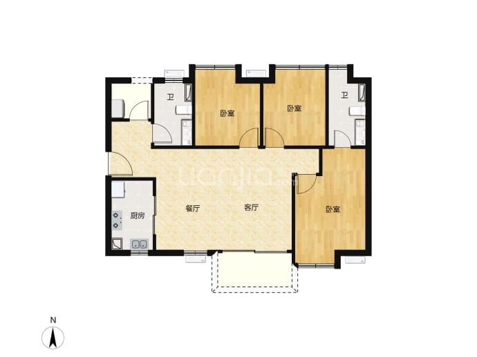 鸿成珠江玥--建面 100m²