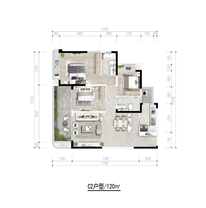 观潮起--建面 120m²