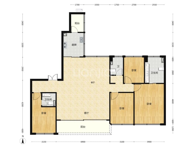 鸿荣源·珈誉玖玺--建面 199m²