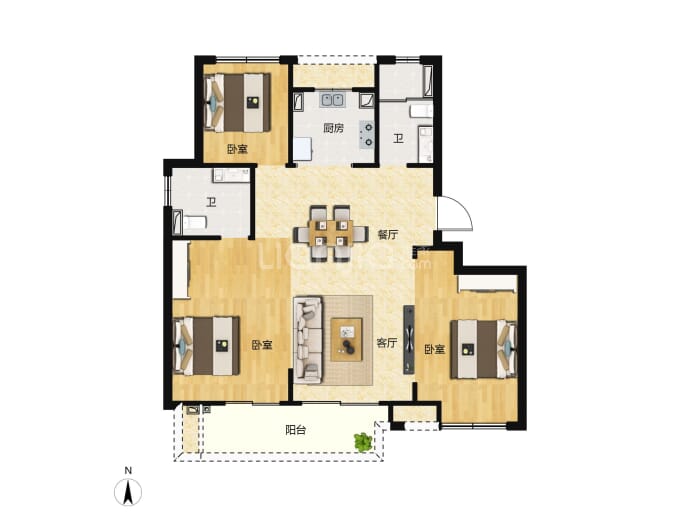 融创森与海之城--建面 103m²