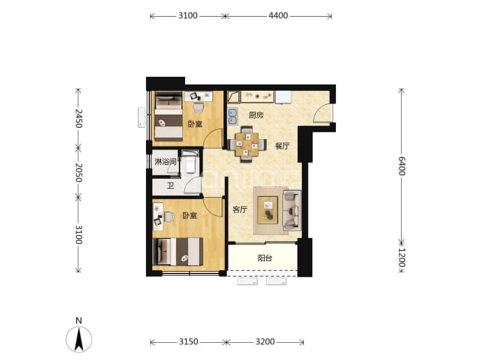 中晟会港湾--建面 68m²