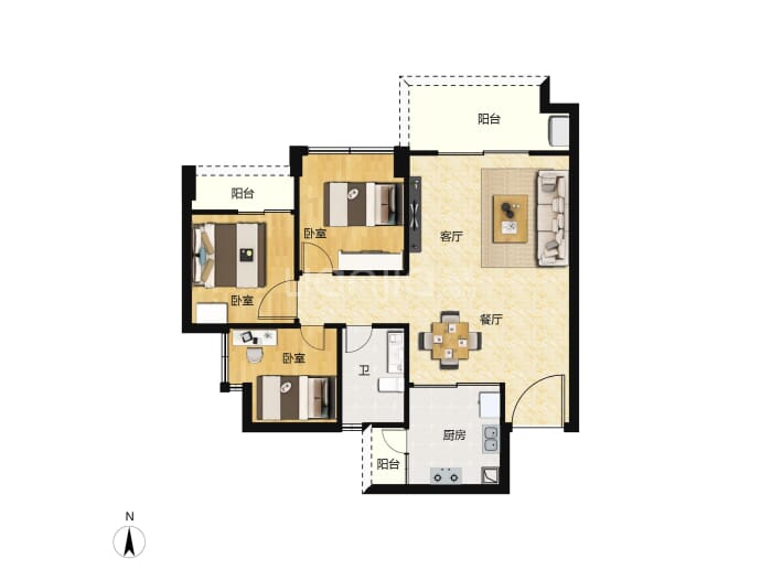 锦顺名居--建面 79m²