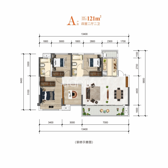 派城西樾二期--建面 121m²