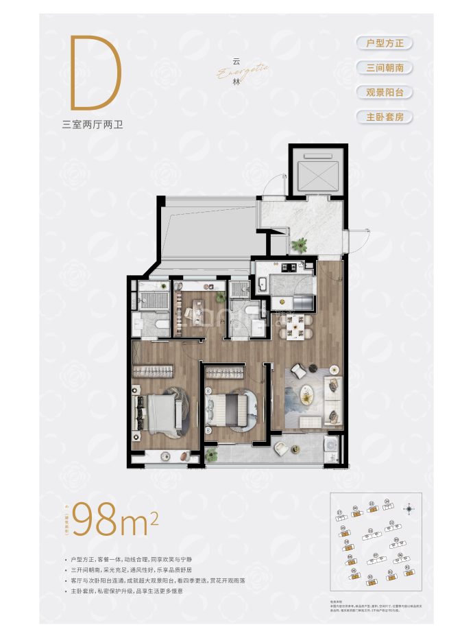 陆家嘴锦绣云澜--建面 98m²