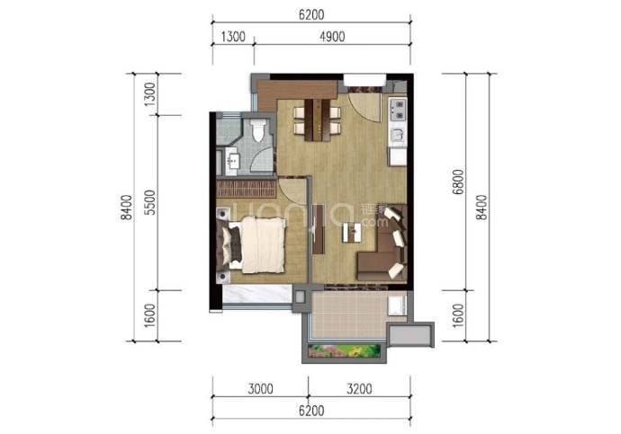 雅居乐西双林语--建面 59m²