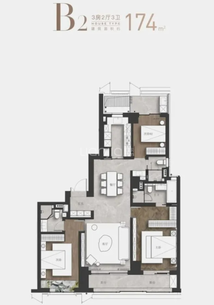 五坊园--建面 174m²