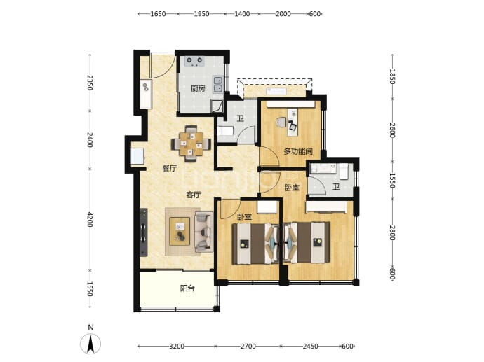 鸿荣源·珈誉玖玺--建面 84m²