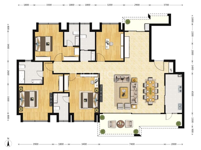 北辰悦来壹号--套内 164.13m²