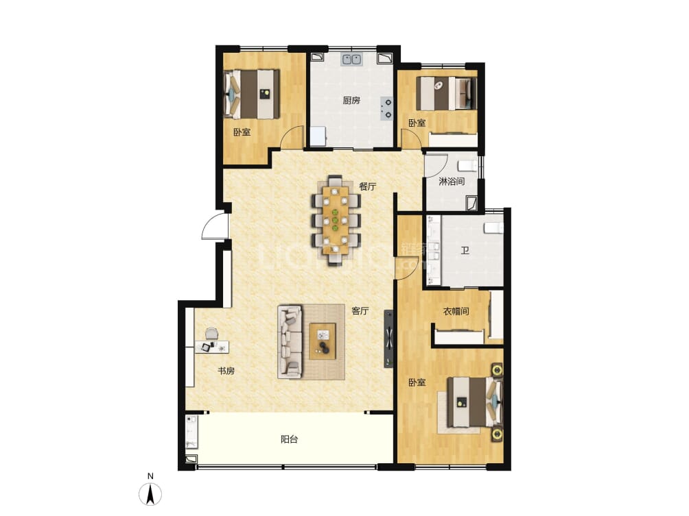 滇池俊府户型图(链家网)
