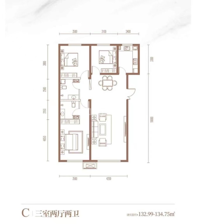 云锦世家--建面 134.75m²