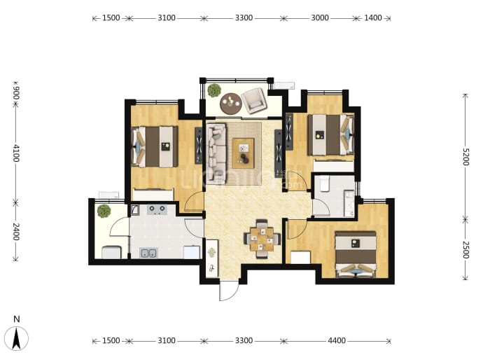 招商雍璟城--套内 65.95m²