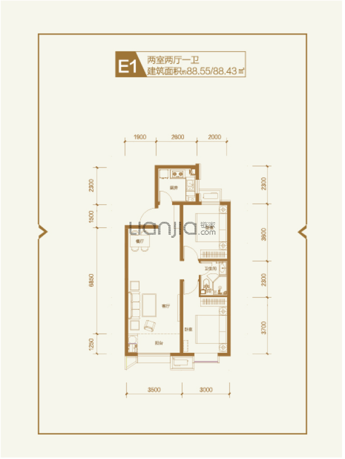 北城云海--建面 88.55m²