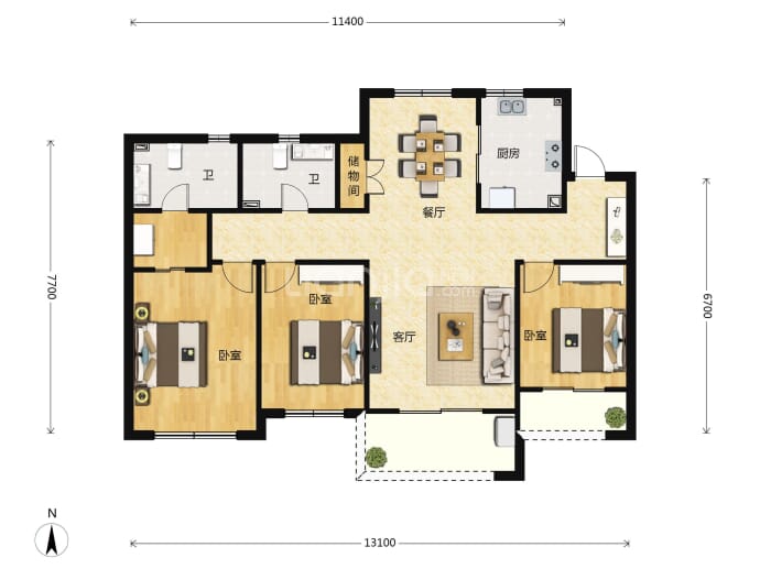 中城新时代--建面 118m²