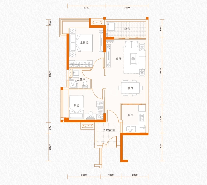 东方名都--建面 74m²