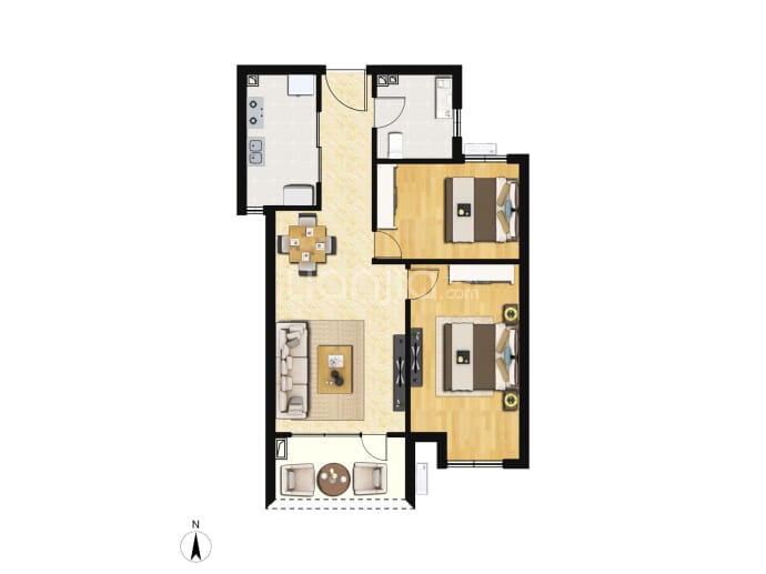 鲁商·蓬莱印象--建面 74m²