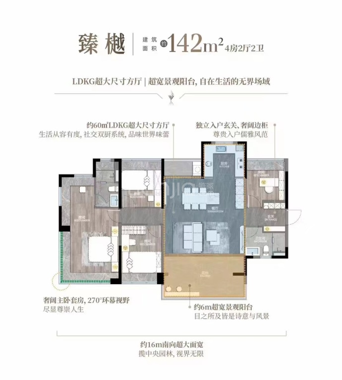 龙湖佛山·御湖境--建面 142m²