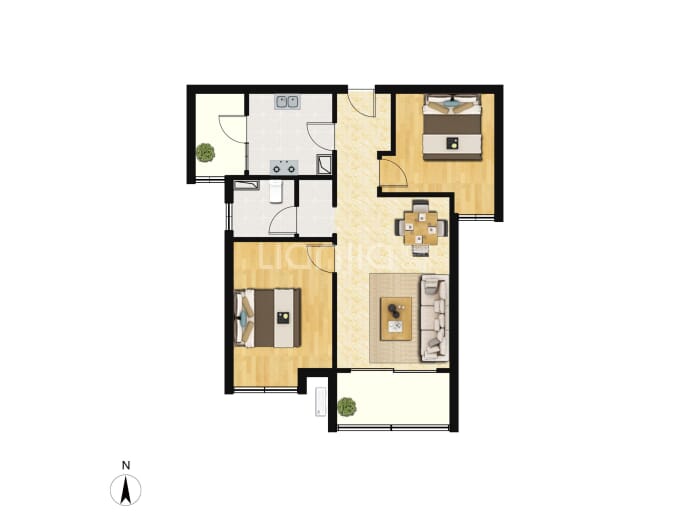 中海渝中云锦--套内 59.14m²