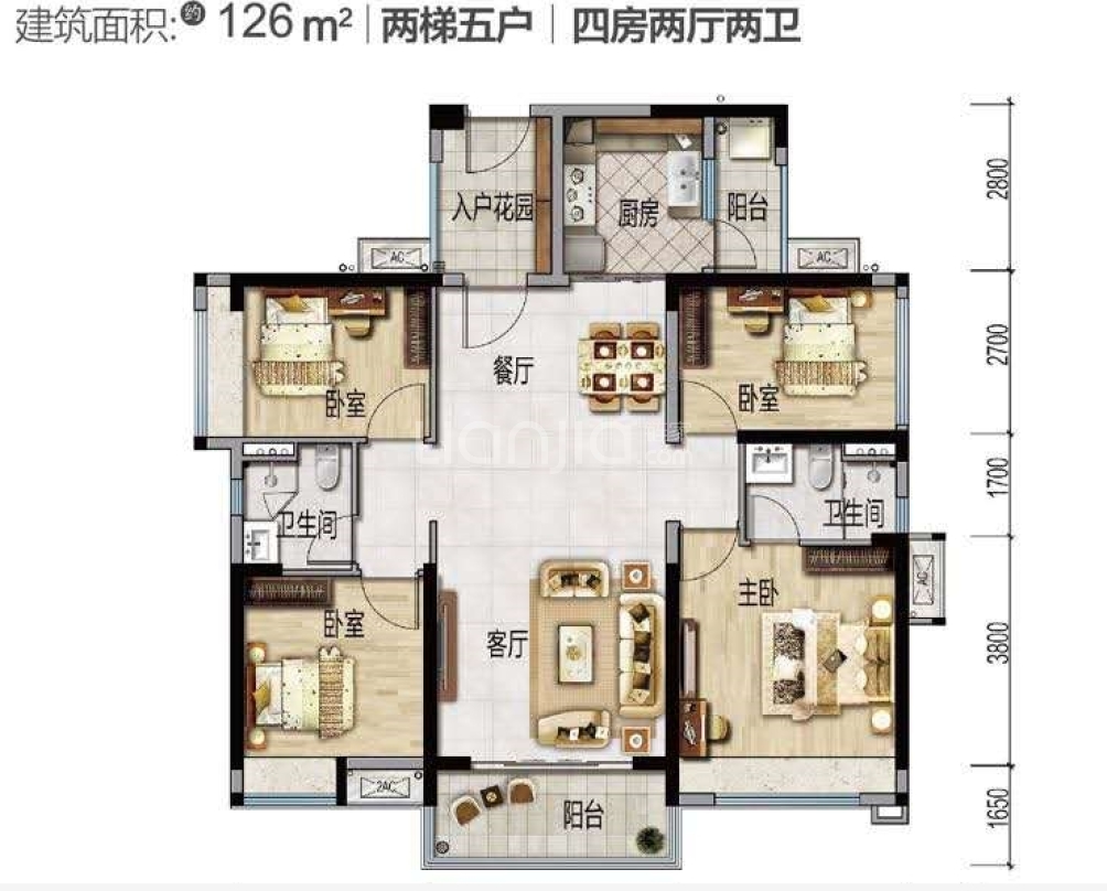 美的西江府别墅户型图片