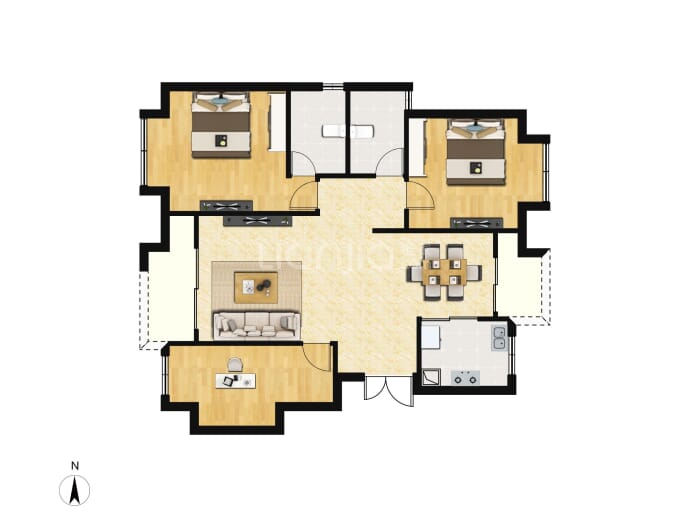 首钢铂鹭风华--建面 99m²