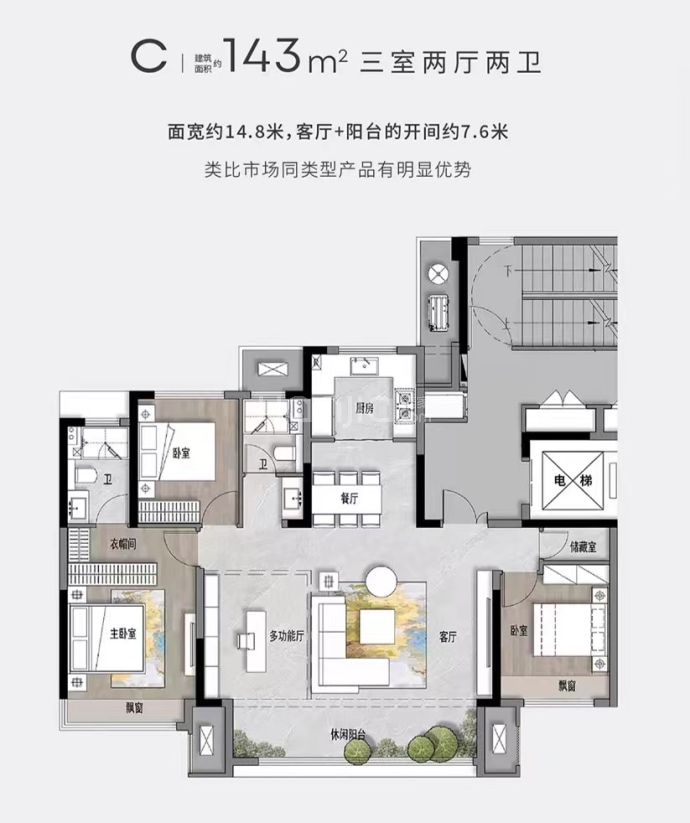 湖东道学府--建面 143m²