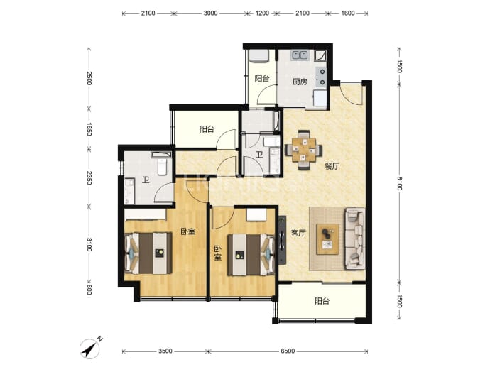 海逸文汇轩--建面 95m²