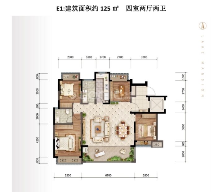 东亚龙隐别院--建面 125m²