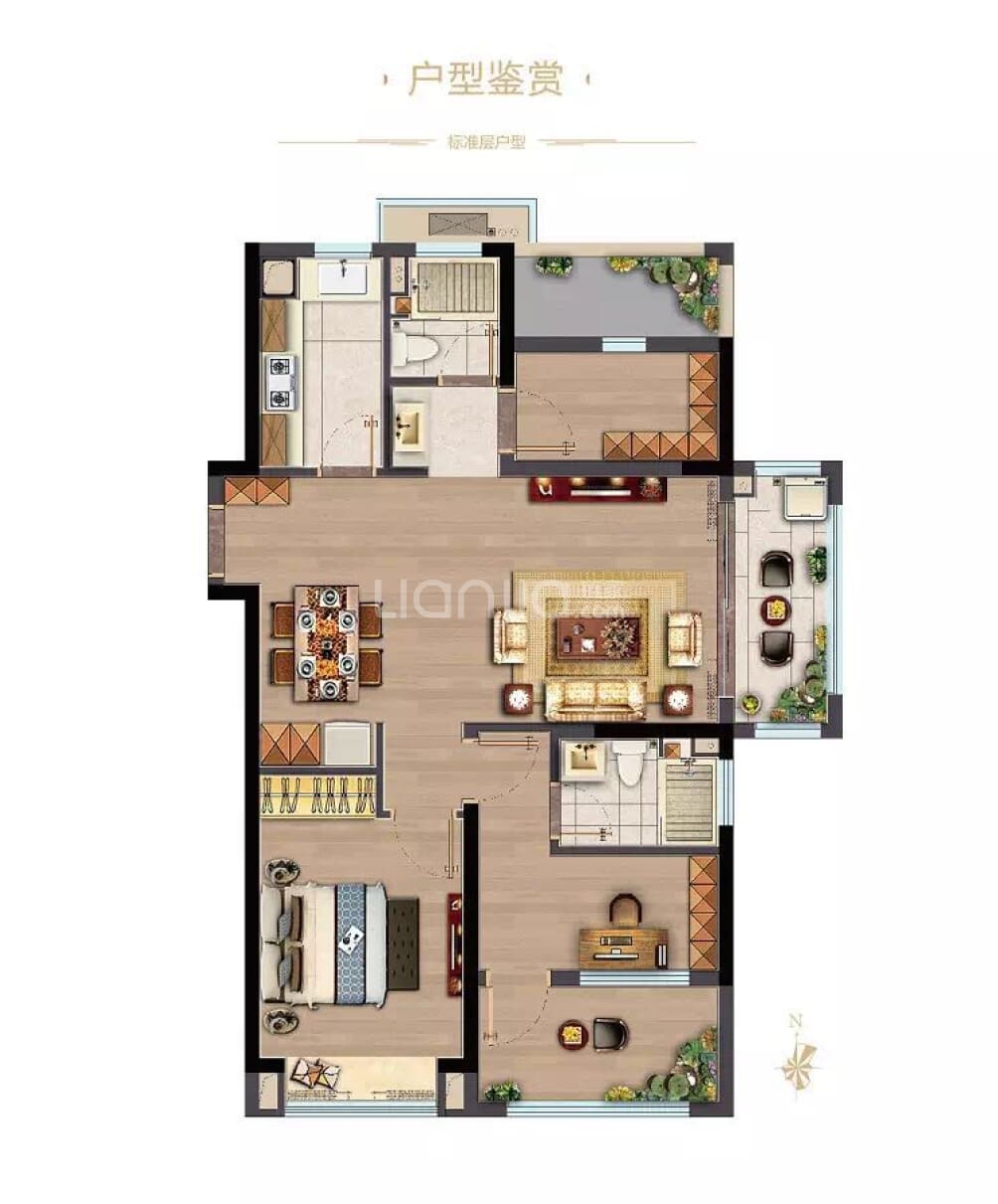 中南上悦城户型图(链家网)