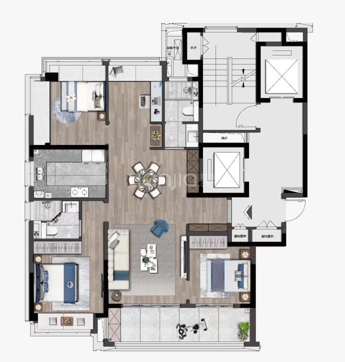 建发朗云--建面 125m²